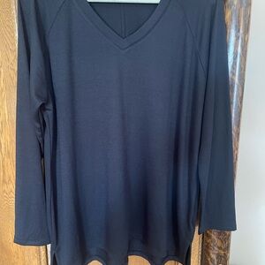 Banana Republic Black Long Sleeve V-Neck Top